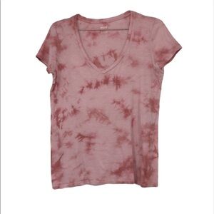 Victoria’s Secret Pink red and pink  tie dye vneck t-shirt